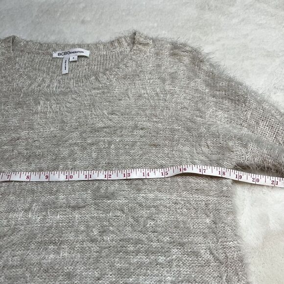 BCBGeneration Ivory Tan Soft Cozy Pullover Sweater Sz S - Picture 8 of 9